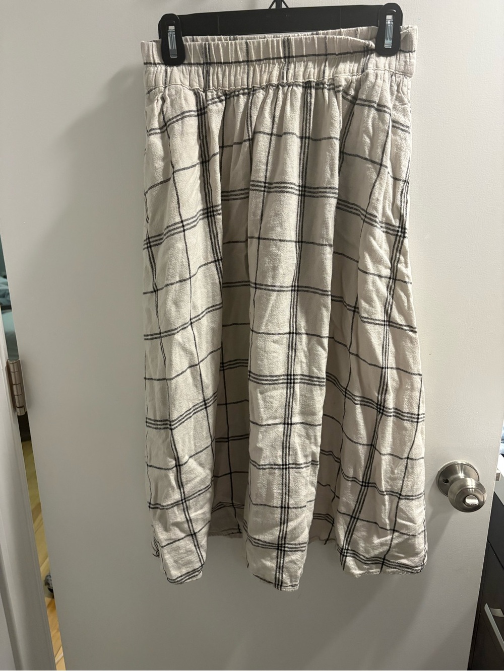a new day Cream and Black Plaid Maxi Skirt